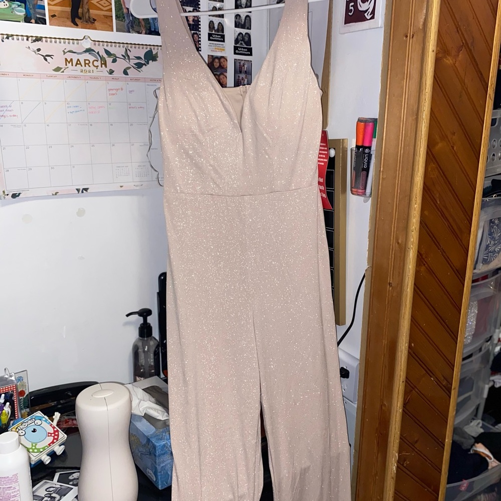 Glittery Cream Jumpsuit